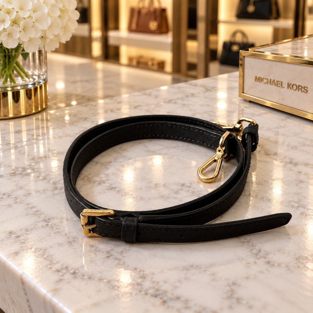 Michael Kors Replacement Strap Black Saffiano Leather Crossbody Gold Tone